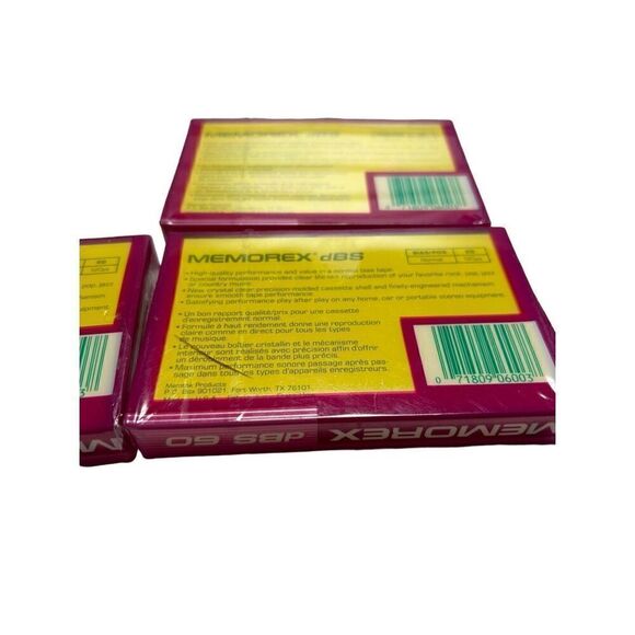 Memorex dBS 60 Minute Blank Cassette Audio Tapes Lot of 4 Brand New - Picture 4 of 4